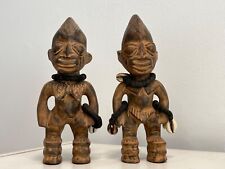 Pair Of Ibeji Hand Carved Nigerian Twin Figurines - Yoruba picture