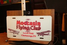 1990 Tennessee License Plate Metal Moccasin Flying Club Lovell Field Chattanooga picture
