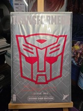 TRANSFORMERS 1 SEALED AUTOBOT SIGNED MIKE SPICER COA SOUND CHIP EDITION 2025 . picture