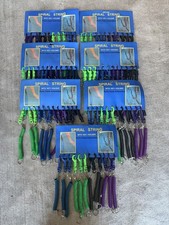 Vintage 80’s Spiral String 12pcs Key Holder Keychain Ring Lot of 7 picture