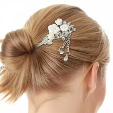 Women's Floral Hair Pin for Updos Decorative Side Hair Accessory picture
