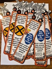Lot of 10 Railroad Crossing Bookmarks Amtrak Operation Lifesaver Train Safety picture
