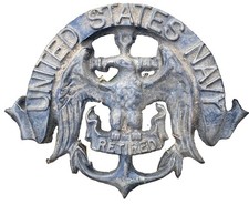 Antique/Vintage U.S. Navy Heavy Brass Nautical/Eagle Retirement Plaque Sign picture