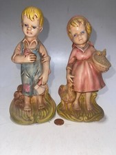 GARE INC 1970 BOY & GIRL FIGURINE Rare Vintage Antique picture