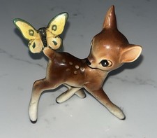 Vintage Walt Disney Productions Bambi Butterfly Ceramic Figurine Hand Painted picture