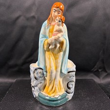 Vintage Madonna and Child Ceramic Planter Virgin Mary Made in Japan 8 Inch picture