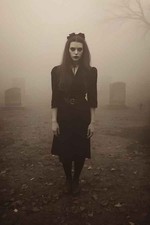 Creepy Gothic Woman Foggy Cemetery Horror 4x6 Photo picture