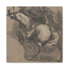 Marie Catherine Prestel - Three horsemen - ca. 1770–94 - Canvas Wall Art picture