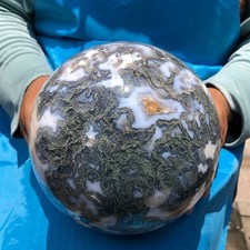 11.77LB Natural Moss Agate Sphere Polished Crystal Ball Home Collection Decor picture