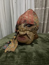 Authentic Jamaican Made Pirate Hanging Gourd. Hand Carved. Jamaican Head Cover. picture