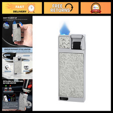 Slim Butane Torch Lighter - Refillable Windproof Pocket Flame Lighter, Adjustabl picture