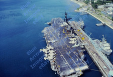 1982 35mm Slide Subic Bay US Naval Base USS Coral Sea CV-43 Philippines #14797 picture