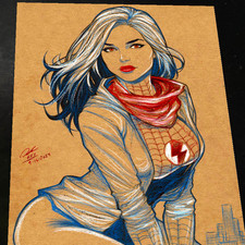 Silk Cindy Moon Marvel Art Print Signed 8.5x11 | Art by Keyeske picture