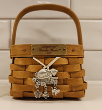 VTG 2003 Longaberger Dresden Basket w/protector & Many Longaberger Signatures picture