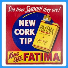 1940s Fatima King Size Cigarettes Vintage Advertising Sign 17