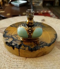 Vintage Prince Matchabelli Mini Perfume Bottle Jadeite Green~Empty FRANCE  picture