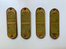VTG 1930-40s GLASS CAT'S EYE MARBLE REFLECTOR PANELS SET OF 4 Evans Products MI picture