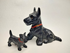 2 Vintage Cast Iron Hubley Dog Scotty Scottish Terrier 3