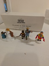  Retired Dept 56 Playing In The Snow Heritage Village  picture