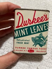 Vintage Durkee's Mint Leaves Elmhurst, NY Spice Tin (read) picture
