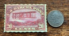 US Parcel Post Stamp STICKER Retro Vintage Style Air Sea World Travel Postcard picture
