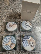 NEW VIETRI Into The Woods Christmas Ornament Set Of 4 Italian Hand Painted Glass picture
