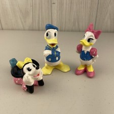 LOT 3 VTG Walt Disney Japan Minnie Mouse Donald Daisy Duck Porcelain Figurine picture