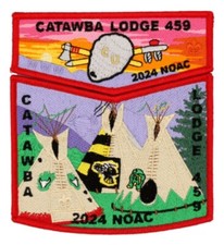 OA CATAWBA LODGE 459 BSA MECKLENBURG COUNTY 2024 NOAC FLAP 2-PATCH TIPI BEEHIVE picture