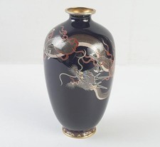 Ancient Chinese Cloisonné Enamel Dragon Vase Decorative Antique Collectible picture