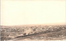 RPPC Rawlins Wyoming Panoramic Town View early 1900s Business District picture
