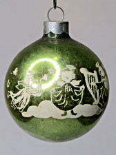 VTG Pre-WWII Glass Pictured ANGEL Girl SINGING BALL Christmas Ornament Corning picture