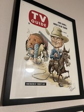Framed TV Guide Rick Dalton Bounty Law Cover Art Print Signed by artist. picture