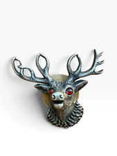 VINTAGE BPOE ELKS STERLING SILVER 1890 ORDER W/RED EYES PIN SCREWBACK picture