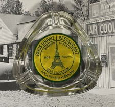 AD ASHTRAY Paris Louvre French RESTAURANT diner STOCKTON San Joaquin county TRI picture