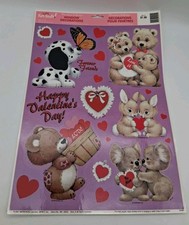 NOS Vtg Morehead Window Decorations Clings Valentine's Day 2001 Forever Friends picture