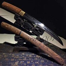 Handmade Sharp Tanto Japanese Samurai Sword T10 Steel Clay Tempered Choji Hamon picture