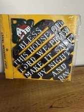 Vintage Early American Trivet NOS Bless This House Cast Aluminum Japan 6-106 picture