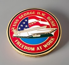 US NAVY USS GEORGE H.W. BUSH CVN-77 Challenge Coin ·IN STOCK· ·FAST SHIPPING· picture