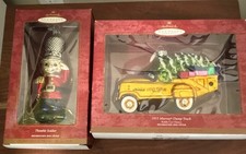 Hallmark Keepsake Crown Reflections Blown Glass Ornaments lot of 2 2000 NIB picture