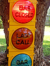 Real Traffic Light Signal Bar Open, Last Call, Bar Closed 12