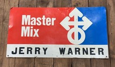 VINTAGE ORIGINAL EMBOSSED MASTER MIX FEEDS METAL FARM SIGN 100% original 30X16 picture