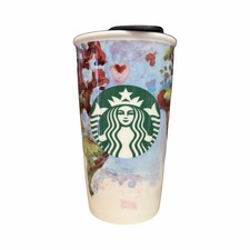 2015 Starbucks Watercolor Abstract World Map Barista Art 12 Oz Tumbler With Lid picture