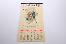 Vtg 1934 Wall Calendar Liberty Weekly Delores Stevens Antiques Port Clinton Ohio picture