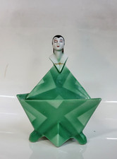 Antique Bavarian Art Deco Flapper Lady Porcelain Powder Box AS IS picture