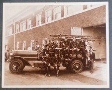 Fullerton CA 1919 Fire Department 8x10 Original Truck & Named Crew. 2 Photo+Neg picture