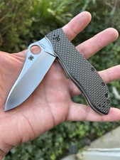Rare Spyderco Gayle Bradley Model 1 Carbon Fiber M4 Steel Linerlock Knife New picture
