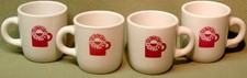 (4) OLD MATCHING DUNKIN DONUTS ADVERTISING LOGO HEAVY COFFEE CUPS picture
