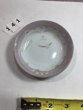 4x  Fat cat design ceramic soy dish / saucer, PINK , 4