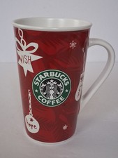 CHRISTMAS 2009 STARBUCKS 16 Oz COFFEE MUG RED WHITE   STARBUCKS LOGO picture