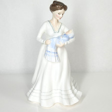 Vtg Royal Doulton Bone China Figurine Christening Day HN 3210 Blue 1988 Handmade picture